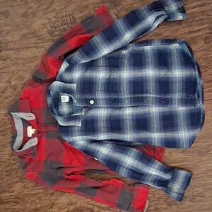 Boys Flannel Button Down Shirts. Size 6-7
